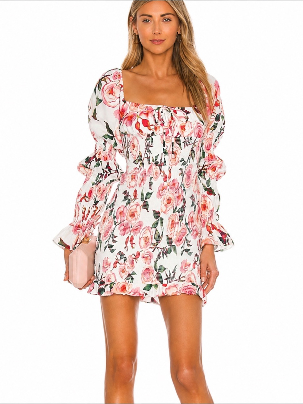 Sau Lee Revolve Betty Pink White Floral Mini Dress NWT